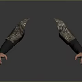 Camouflage Arm Sleeves Model With Detailed Design And Dark Fabric