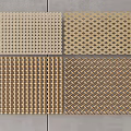 Decorative Cabinet Featuring Golden Woven Grid Patterns And Varied Textured Designs 3d model