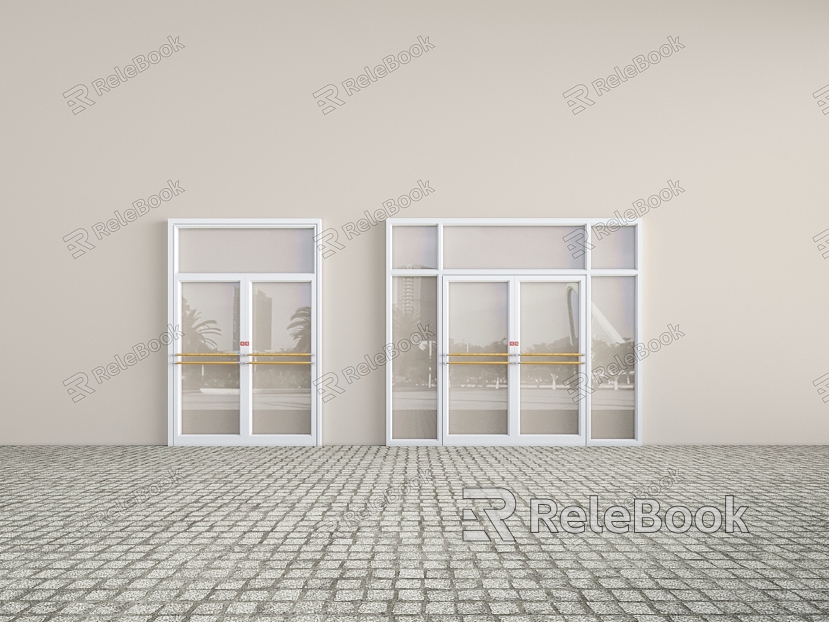 KFC Door Double Door Glass Door Shop Door model