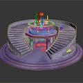 Spiral Staircase Design For Circular Structure With Central Decorative Fixture And Steps