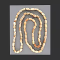 Ancient Bone Bead Necklace With Natural Cylindrical Beads On Gray Surface 3d model