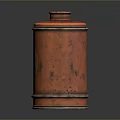 Vintage Copper Storage Jar With Decorative Design And Engraved Letter M