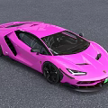 Pink Lamborghini Sports Car With Sleek Modern Body Design And Black Wheels