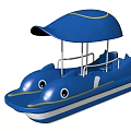 Fun Blue Dolphin Shaped Play Equipment with Canopy and Seats for Children