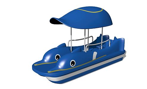 Blue Whale Fish Boat Modern Amusement Equipment 3d model