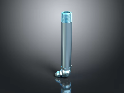 Modern Lighting Combination With Silver Cylindrical Metal Lamp Pole And Connecting Part 3d model