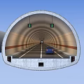 Two Way Traffic Tunnel With Vehicles Moving In Opposite Directions