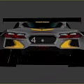 Chevrolet Corvette Race Car With Gray Yellow Livery And High Performance Features