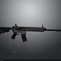 Modern Tactical Rifle With Black And Silver Finish Long Barrel And Rail System