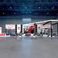 YAMAHA Exhibition Booth With Modern Red White Design And Motorcycles
