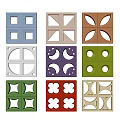 Decorative Partition Design With Various Colors And Geometric Cutout Patterns