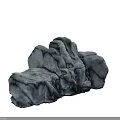 Natural Scene Displaying Detailed Stacked Gray Cracked Rocks With Textured Surfaces