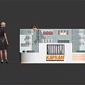 People Interacting At Modern Retail Display Shelves With Transparent Showcase And Product Arrangement