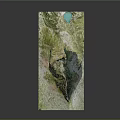 Natural Garden Landscape Design With Rocky Terrain Green Vegetation Moss Covered Hills And Natural Path