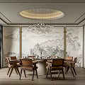 New Chinese-style private dining box 3d model