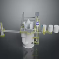 Industrial Equipment System Featuring Tower Pipes Platforms And Storage Tanks