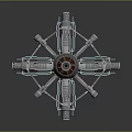 Aerospace Structure Design With Silver Tubes Red Core And Blue Connections