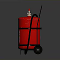 Building Fire Safety Equipment Red Wheeled Fire Extinguisher With Instruction Label
