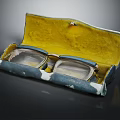 Elegant Jewelry Eyeglasses With Metal Frame Transparent Lenses In Yellow Box