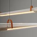 Modern Long Glass Pendant Lights With Leather Straps And Gold Accents Hanging