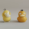 Cute Two Tone Yellow Duck Figurines With Different Poses And Black Head Accents