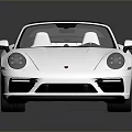 White Convertible Sports Car With Sleek Body Black Soft Top And Red Calipers