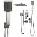 Modern Wall Mounted Faucet And Shower System With Handheld Sprayer And Chrome Finish