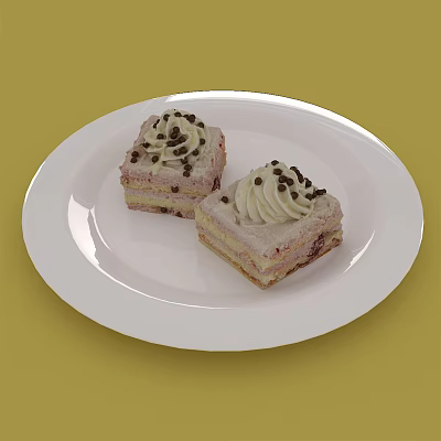 Modern cake bread 3d model