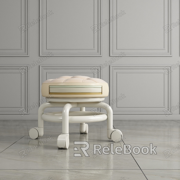 Universal wheel small stool details model