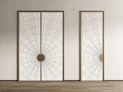 Modern double door combination mother-of-pearl door 3d model