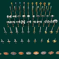 Collection of Medieval Weapons Featuring Spears Hammers Axes Swords and Shields
