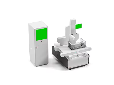 Advanced Industrial Automation Equipment With Control Cabinet And Green Display Screen 3d model