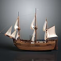 Wooden Sailing Ship Model Classic Handmade Detailed Vintage Maritime Decorative Watercraft