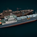 Modern Oil Tanker and Rusty Old Ship Displayed Side by Side 3d model