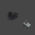 Mobile Trailer Mounted Industrial Equipment With Green Enclosure And Large Circular Radar Antenna On Top