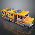 Yellow School Bus With Solar Panels And School Sign 3D Model Design