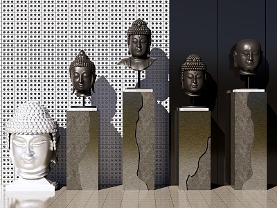 New Chinese Buddha Statues 3d model