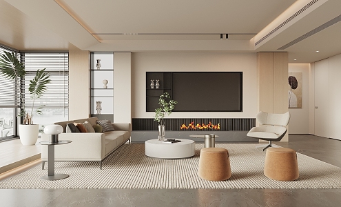 modern living room 3d model