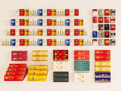 Colorful Household Item Boxes With Various Designs Neatly Arranged And Stacked 3d model