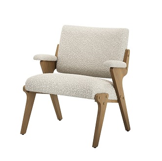 Cream wind armchair chair 3d model