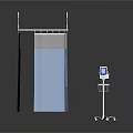 Medical Style Monitor Hospital Curtain Mobile Bracket Medical Equipment Ward Scene Realistic Cartoon