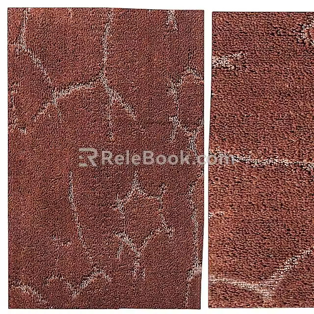 Carpet Square Carpet Red Abstract Pattern Carpet 3d model