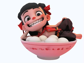 Modern New Chinese Style Art Device Nezha Ao Bing Nezha Device Art Mall Device Art Cinema Device Art 3d model