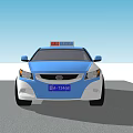 BYD Blue And White Taxi With License Plate Parked In Urban Area