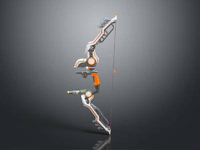 Modern Mechanical Bow With Orange White Accents And Futuristic Design 3d model