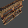 Rustic Vintage Wooden Pallets Structure With Weathered Planks And Blocks 3d model