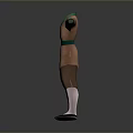 Traditional Martial Arts Costume With Brown Cross Collar Green Belt White Socks And Black Shoes