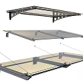 Durable Metal Frame Outdoor Awning With Transparent Panels And Mounting Brackets