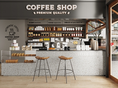 Coffee shop Cashier Cafe Operator Front Desk Coffee Machine Coffee Supplies Single-layer Cashier Front Desk model