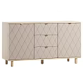 Modern Light Green and White Dressers with Diamond Pattern Drawers and Wooden Legs
